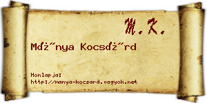 Mánya Kocsárd névjegykártya